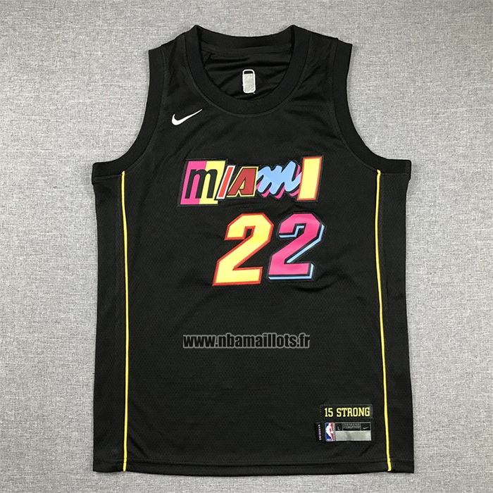 Maillot Enfant Miami Heat Jimmy Butler NO 22 2021-22 Ville Noir